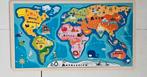 Houten wereld puzzel, Ophalen of Verzenden, 10 tot 50 stukjes, Zo goed als nieuw