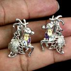 zilveren oorbellen citrien granaat,topaas,amethist, Sieraden, Tassen en Uiterlijk, Oorbellen, Overige kleuren, Verzenden, Nieuw