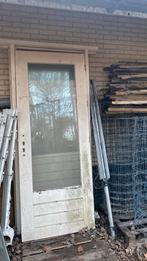 Buitendeur incl. kozijn, hardhout!, Doe-het-zelf en Verbouw, Deuren en Horren, Glas, 80 tot 100 cm, Gebruikt, Buitendeur