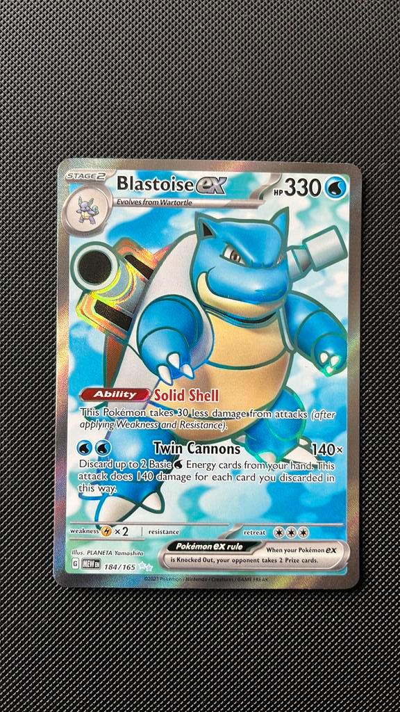 Blastoise ex mew 184, Hobby en Vrije tijd, Verzamelkaartspellen | Pokémon, Zo goed als nieuw, Ophalen