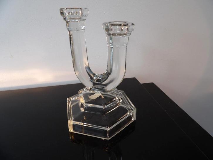Art Deco Kandelaar Walther, transparant, Antiek en Kunst, Antiek | Kandelaars, Koper of Brons, Ophalen of Verzenden