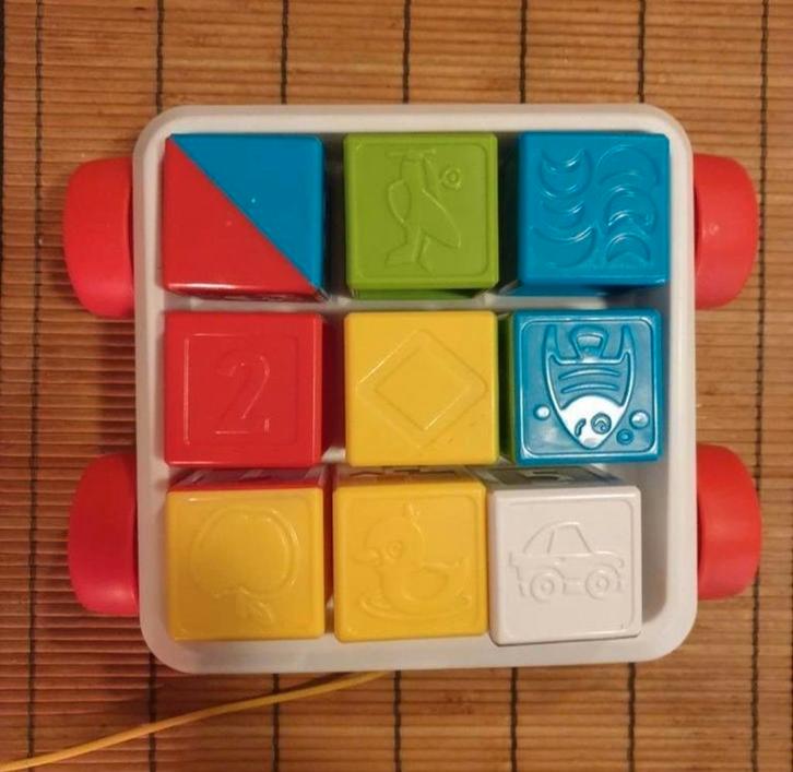 Trekwagen blokkenwagen met trekkoord fisher price, Kinderen en Baby's, Speelgoed | Educatief en Creatief, Zo goed als nieuw, Ophalen of Verzenden