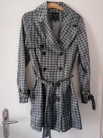 Grijze Trenchcoat met Pepita Print - Maat M, Maat 38/40 (M), Ophalen of Verzenden, Grijs, TFP