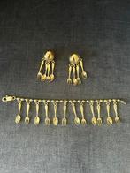Sieradenset Goudkleurige Miniatuur Lepels en Vorken, Ophalen of Verzenden, Zo goed als nieuw, Goud, Overige materialen