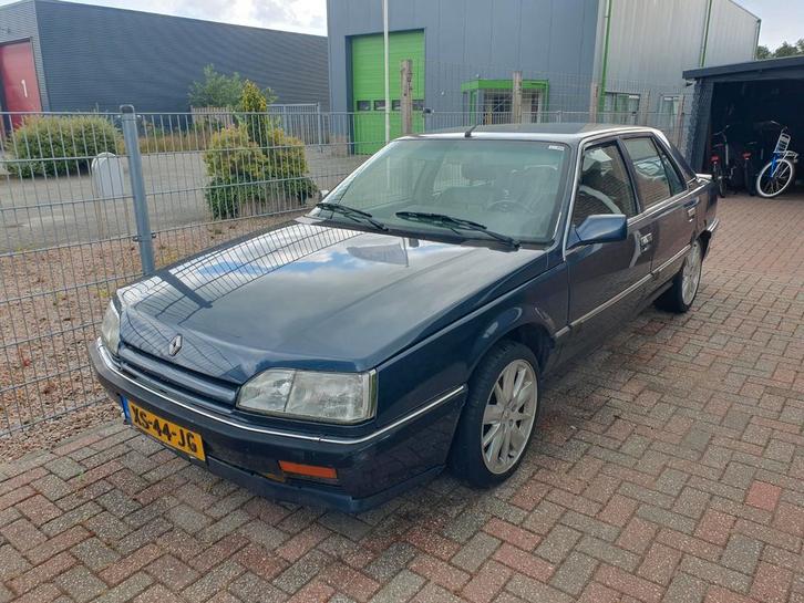 Renault 25 2.5 V6 Turbo 1989 Blauw, Auto's, Renault, Benzine, Hatchback, Handgeschakeld, Origineel Nederlands, Blauw, Zwart, Leder