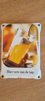 Emaille bier bordje reclamebord deurpost, Ophalen of Verzenden, Gebruikt, Reclamebord
