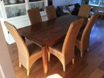 Eetkamerstoel Loom 6 stuks, Huis en Inrichting, Stoelen, Ophalen, Gebruikt, Bruin, Hout