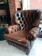 Chesterfield fauteuil, Huis en Inrichting, Gebruikt, Leer, Ophalen