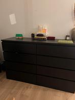 2 x Malm ladekast (8 lades) Zwart, Ophalen, 5 laden of meer, 100 tot 150 cm, 50 tot 100 cm