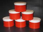 Retro Oranje/Wit Voorraadblikken 6 Stuks, Ophalen, Huis en Inrichting