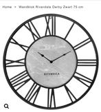 Riverdale wandklok Derby zwart, Ophalen of Verzenden, Nieuw, Wandklok