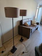 Set van 2 vloerlampen met stoffen kap, Ophalen, Hout, Gebruikt, Landelijk