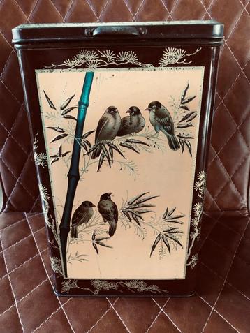 Antiek voorraadblik VOGELS/BAMBOE beschikbaar voor biedingen
