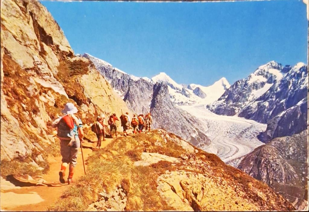 Fieschergletscher Zwitserland, Ophalen of Verzenden, Gelopen, Overig Europa