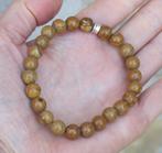 Herenarmband met woodstone Jaspis, Bruin, Verzenden, Nieuw, Elastiek