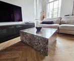 Design natuursteen salon tafel fossiel marmer bruin, Ophalen, Overige materialen, 50 tot 100 cm, 50 tot 100 cm