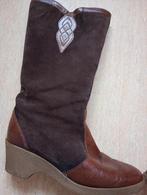 Bont laarzen 40 spekzool lammy warm vintage suede bruin, Hoge laarzen, Bruin, Ophalen of Verzenden, Gedragen