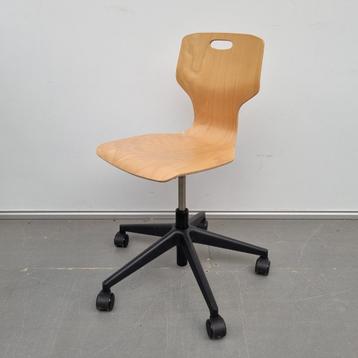 Ahrend houten werkstoel schoolstoel bureaustoel loketstoel 
