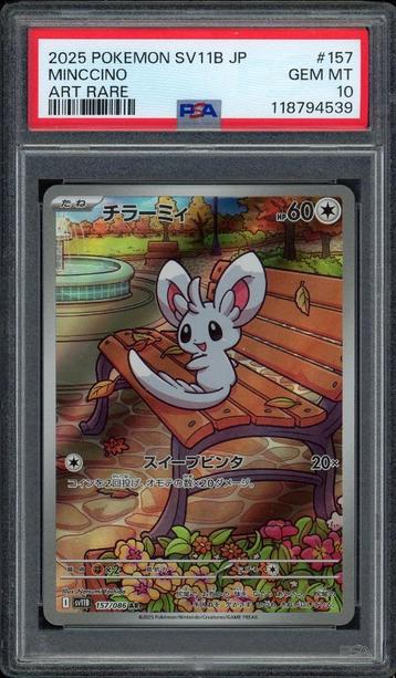 Minccino [Art Rare] PSA 10 - 157/086 - Japanese Black Bolt beschikbaar voor biedingen