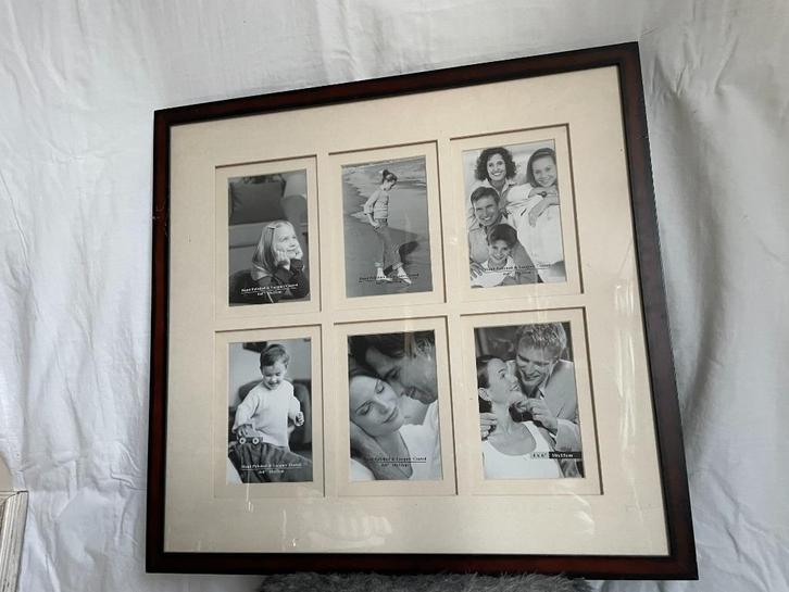 Grote fotolijst met passe-partout voor 6 foto’s, Audio, Tv en Foto, Fotografie | Fotolijsten, Zo goed als nieuw, Ophalen