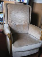 vintage zeer comfortabele fauteuil zacht velours jaren 90, Ophalen, Hout, Zo goed als nieuw, 50 tot 75 cm