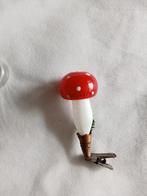 oude glazen paddestoel op clip ruim 7 cm, Diversen, Ophalen of Verzenden, Gebruikt