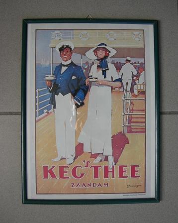 Schilderij van print / prent achter glas. Kegs Thee Zaandam. beschikbaar voor biedingen
