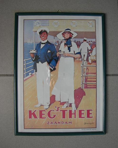 Schilderij van print / prent achter glas. Kegs Thee Zaandam., Huis en Inrichting, Woonaccessoires | Schilderijen, Tekeningen en Foto's