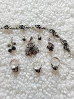 ZILVEREN ROOS SIERADEN ARMBAND RINGEN HANGERS TEKA 925, Ophalen of Verzenden, Zilver, Armband