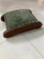 Antieke vintage voetenbank hout groen, Antiek en Kunst, Ophalen of Verzenden