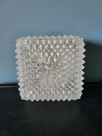 Vintage glazen plafondlamp helder/frosted glas, Ophalen of Verzenden, Zo goed als nieuw, Glas