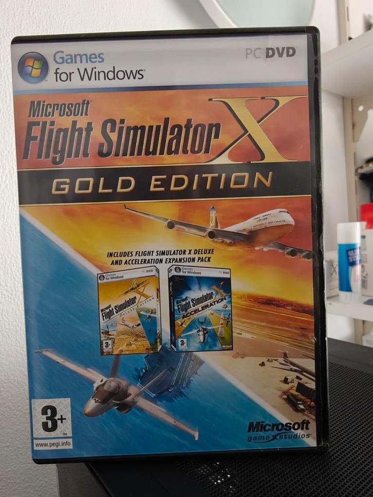 Flight Simulator X Gold + Amsterdam Schipho.l, Spelcomputers en Games, Games | Pc, Zo goed als nieuw, Simulatie, 1 speler, Vanaf 3 jaar