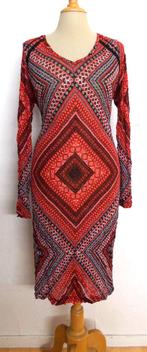 Aparte rood/zwart/witte stretch print jurk! XL, Kleding | Dames, Jurken, Maat 38/40 (M), Verzenden, Zo goed als nieuw, Rood