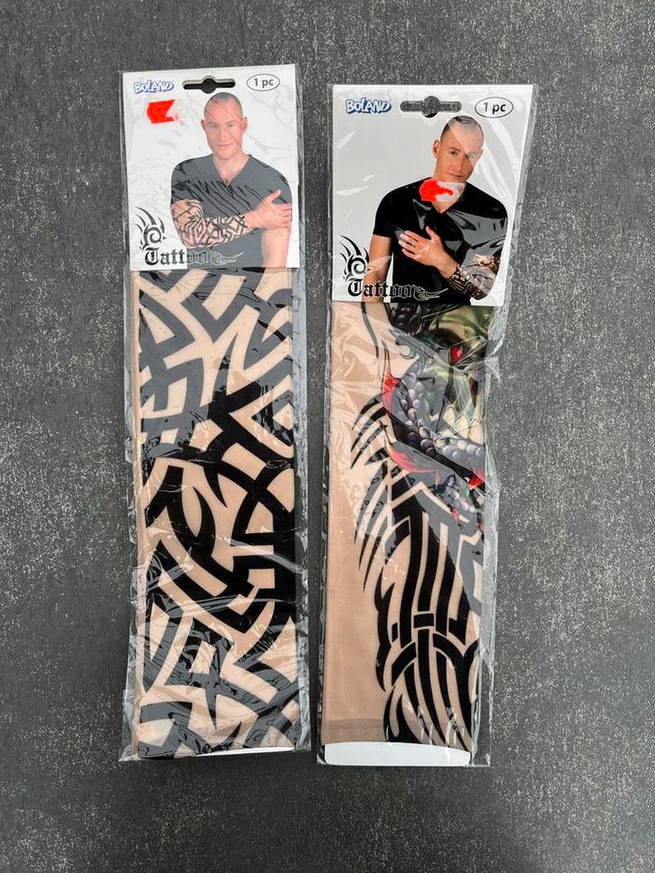 Tattoo Sleeves - Carnaval Accessoire - Nieuw, Hobby en Vrije tijd, Feestartikelen, Nieuw, Feestartikel, Carnaval, Ophalen of Verzenden