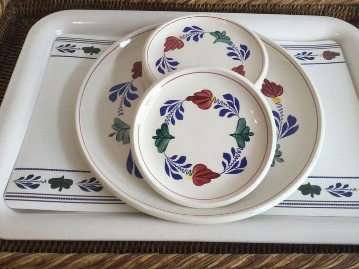 Boerenbont Boch België (Gebakstel), Huis en Inrichting, Keuken | Servies, Zo goed als nieuw, Overige typen, Boerenbont, Aardewerk