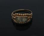 Memorie antieke 14k gouden rouw dames ring 19e eeuws, Sieraden, Tassen en Uiterlijk, Antieke sieraden, Ophalen of Verzenden, Goud