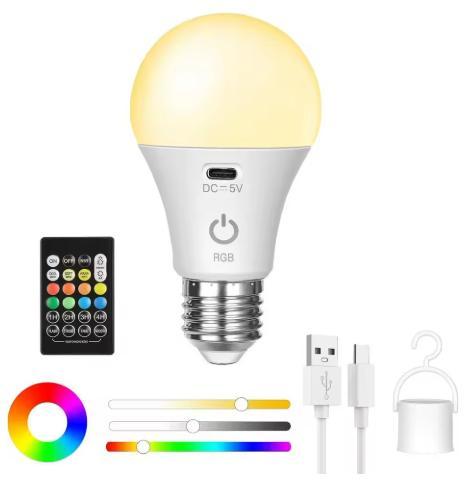 Oplaadbare peer lamp E27, Huis en Inrichting, Lampen | Losse lampen, Nieuw, Led-lamp, 30 tot 60 watt, E27 (groot), Ophalen