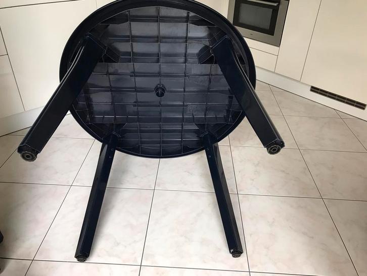 Tafel, rond kunststof z.g.a.n., Huis en Inrichting, Tafels | Eettafels, Zo goed als nieuw, 50 tot 100 cm, Rond, Kunststof, Ophalen