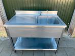 RVS spoeltafel met Rvs onderstel 120x70x90, Ophalen of Verzenden, Zo goed als nieuw, Kweekbak
