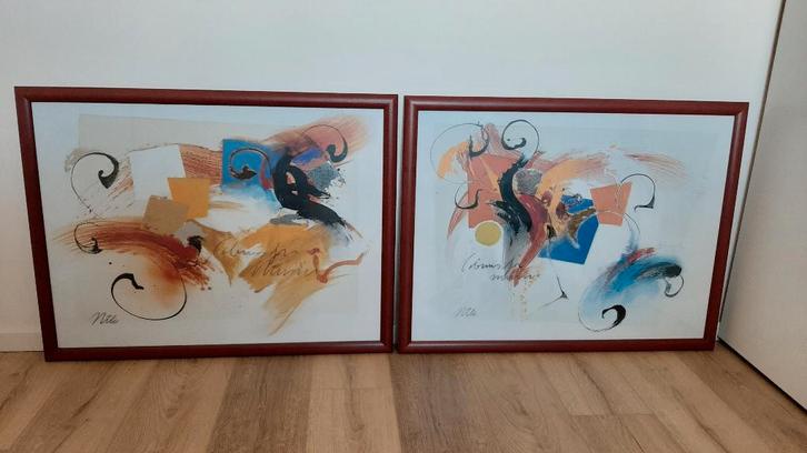 2 prachtige reproducties met lijst, Huis en Inrichting, Woonaccessoires | Schilderijen, Tekeningen en Foto's, Zo goed als nieuw