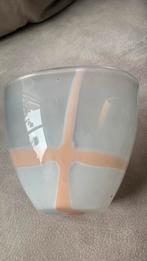 Vintage Murano -Ovaal -opaal met zalmkleurige lijn zeer mooi, Antiek en Kunst, Antiek | Vazen, Ophalen of Verzenden