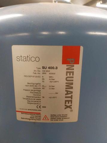 xpansievat Pneumatex 400L – Verwarming | Drukvat voor CV-ins beschikbaar voor biedingen
