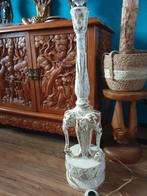 Grote vintage ibiza boho houtsnijwerk lamp olifanten indisch, Antiek en Kunst, Ophalen of Verzenden