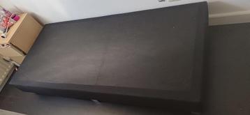 Boxspring-onderstel zonder matras, zwart, stof, 6 poten beschikbaar voor biedingen