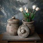 Grote houten sobere pot met deksel. Afgeprijsd!!, Huis en Inrichting, Woonaccessoires | Overige, Ophalen of Verzenden, Nieuw
