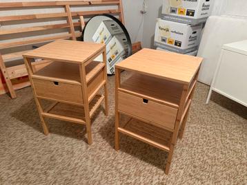 2x Ikea Nordkisa Bamboe Nachtkastjes beschikbaar voor biedingen