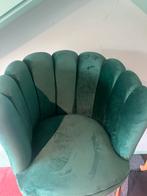 Groene Velvet Barstoel met Gouden Onderstel, Huis en Inrichting, Stoelen, Ophalen, Overige kleuren, Zo goed als nieuw, Metaal