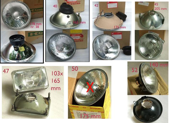 Diverse koplamp reflectorunits  80er jaren Honda, Yam , Kawa, Motoren, Onderdelen | Honda, Nieuw, Ophalen of Verzenden