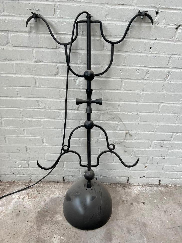 Prachtige rustieke/antieke kerklampen., Huis en Inrichting, Lampen | Hanglampen, Gebruikt, 75 cm of meer, Glas, Metaal, Ophalen