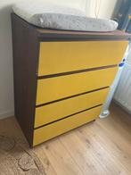 Ladekast geel MALM 4 lades, Ophalen, Gebruikt, 100 tot 150 cm, 50 tot 100 cm